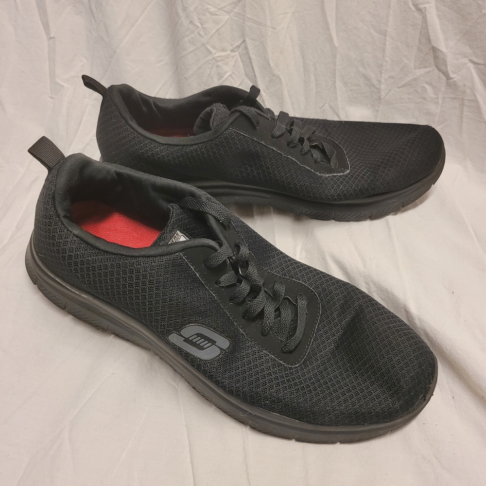 Skechers Work Men's Black Mesh Slip Resistant Sneakers